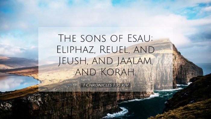 Picture 07 - 1 Chronicles 1:35 KJV Desktop Wallpaper - The sons of Esau; Eliphaz, Reuel, and Jeush, and - Desktop Bible Verse Wallpaper