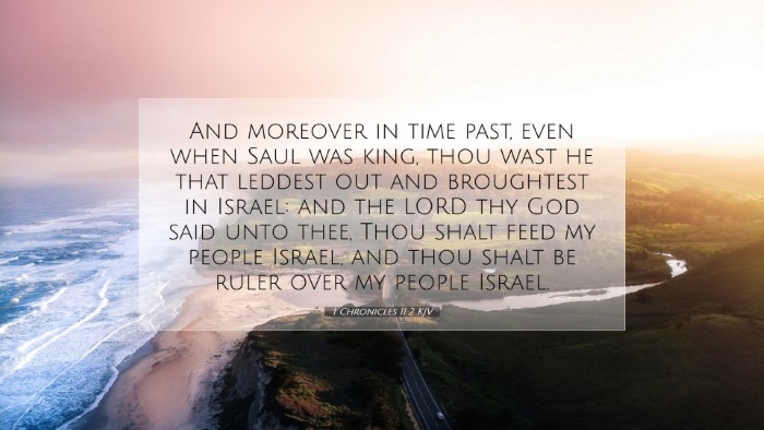 Picture 07 - 1 Chronicles 11:2 KJV Desktop Wallpaper - And moreover in time past, even when Saul was - Desktop Bible Verse Wallpaper