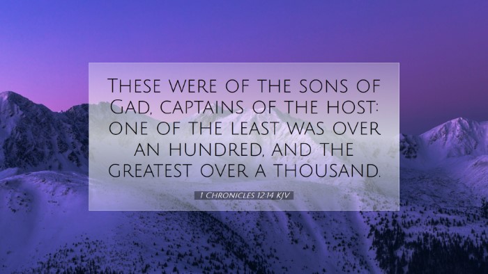 Picture 07 - 1 Chronicles 12:14 KJV Desktop Wallpaper - These were of the sons of Gad, captains of the - Desktop Bible Verse Wallpaper
