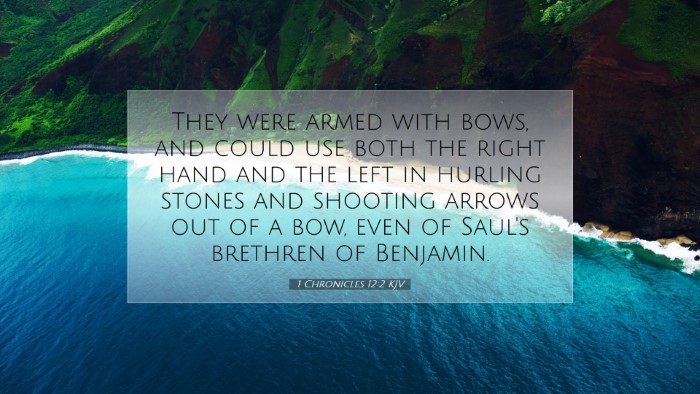 Picture 07 - 1 Chronicles 12:2 KJV Desktop Wallpaper - They were armed with bows, and could use both the - Desktop Bible Verse Wallpaper