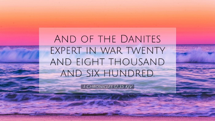 Picture 07 - 1 Chronicles 12:35 KJV Desktop Wallpaper - And of the Danites expert in war twenty and eight - Desktop Bible Verse Wallpaper