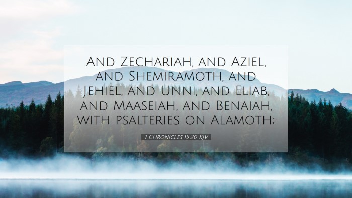 Picture 07 - 1 Chronicles 15:20 KJV Desktop Wallpaper - And Zechariah, and Aziel, and Shemiramoth, and - Desktop Bible Verse Wallpaper