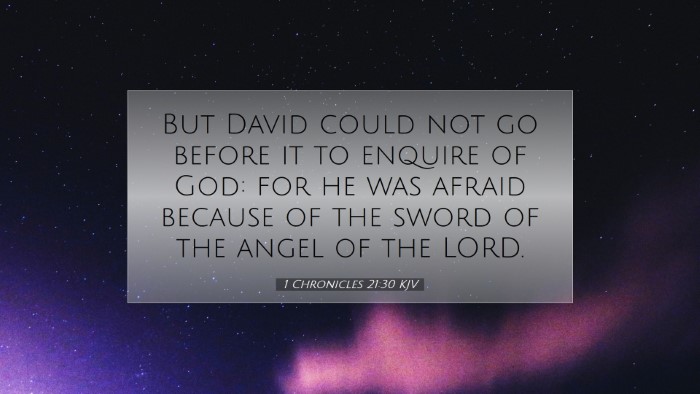 Picture 07 - 1 Chronicles 21:30 KJV Desktop Wallpaper - But David could not go before it to enquire of - Desktop Bible Verse Wallpaper