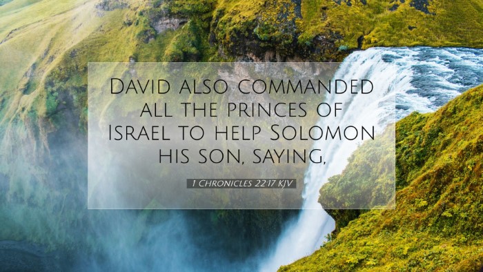 Picture 07 - 1 Chronicles 22:17 KJV Desktop Wallpaper - David also commanded all the princes of Israel to - Desktop Bible Verse Wallpaper