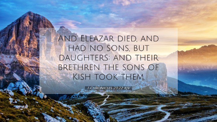 Picture 07 - 1 Chronicles 23:22 KJV Desktop Wallpaper - And Eleazar died, and had no sons, but daughters: - Desktop Bible Verse Wallpaper