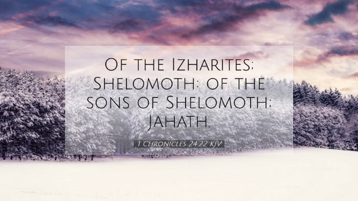 Picture 07 - 1 Chronicles 24:22 KJV Desktop Wallpaper - Of the Izharites; Shelomoth: of the sons of - Desktop Bible Verse Wallpaper