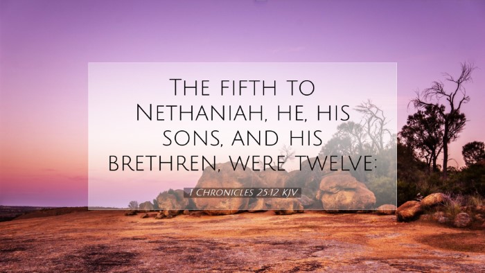 Picture 07 - 1 Chronicles 25:12 KJV Desktop Wallpaper - The fifth to Nethaniah, he, his sons, and his - Desktop Bible Verse Wallpaper