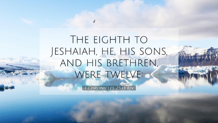 Picture 07 - 1 Chronicles 25:15 KJV Desktop Wallpaper - The eighth to Jeshaiah, he, his sons, and his - Desktop Bible Verse Wallpaper
