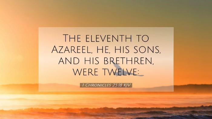 Picture 07 - 1 Chronicles 25:18 KJV Desktop Wallpaper - The eleventh to Azareel, he, his sons, and his - Desktop Bible Verse Wallpaper