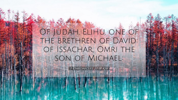 Picture 07 - 1 Chronicles 27:18 KJV Desktop Wallpaper - Of Judah, Elihu, one of the brethren of David: of - Desktop Bible Verse Wallpaper