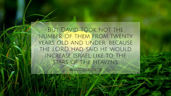 Picture 07 - 1 Chronicles 27:23 KJV Desktop Wallpaper - But David took not the number of them from twenty - Desktop Bible Verse Wallpaper