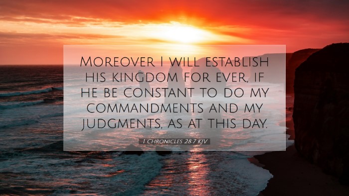 Picture 07 - 1 Chronicles 28:7 KJV Desktop Wallpaper - Moreover I will establish his kingdom for ever, - Desktop Bible Verse Wallpaper