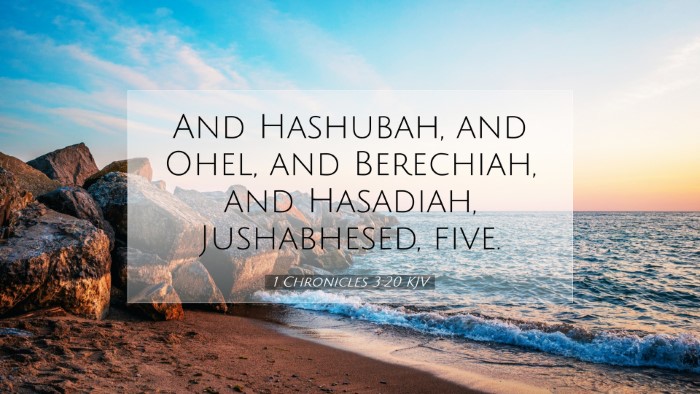 Picture 07 - 1 Chronicles 3:20 KJV Desktop Wallpaper - And Hashubah, and Ohel, and Berechiah, and - Desktop Bible Verse Wallpaper
