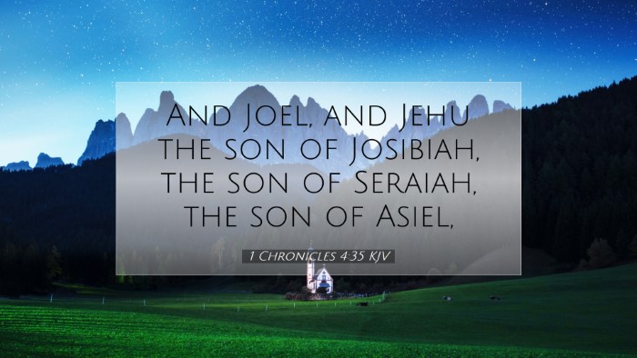Picture 07 - 1 Chronicles 4:35 KJV Desktop Wallpaper - And Joel, and Jehu the son of Josibiah, the son - Desktop Bible Verse Wallpaper