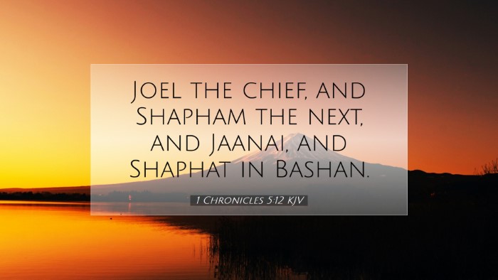 Picture 07 - 1 Chronicles 5:12 KJV Desktop Wallpaper - Joel the chief, and Shapham the next, and Jaanai, - Desktop Bible Verse Wallpaper