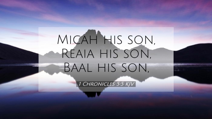 Picture 07 - 1 Chronicles 5:5 KJV Desktop Wallpaper - Micah his son, Reaia his son, Baal his - Desktop Bible Verse Wallpaper