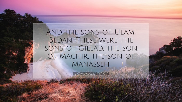 Picture 07 - 1 Chronicles 7:17 KJV Desktop Wallpaper - And the sons of Ulam; Bedan. These were the sons - Desktop Bible Verse Wallpaper