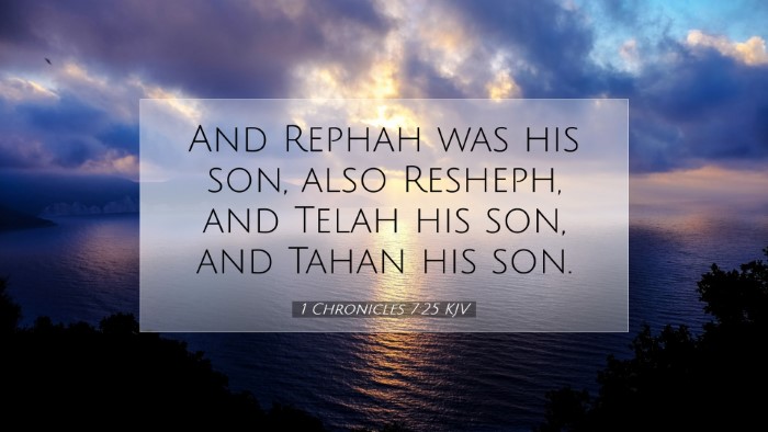 Picture 07 - 1 Chronicles 7:25 KJV Desktop Wallpaper - And Rephah was his son, also Resheph, and Telah - Desktop Bible Verse Wallpaper