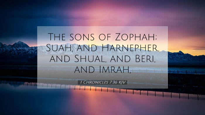 Picture 07 - 1 Chronicles 7:36 KJV Desktop Wallpaper - The sons of Zophah; Suah, and Harnepher, and - Desktop Bible Verse Wallpaper