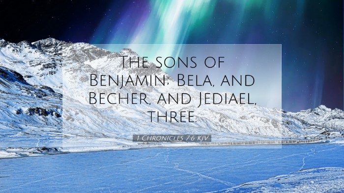 Picture 07 - 1 Chronicles 7:6 KJV Desktop Wallpaper - The sons of Benjamin; Bela, and Becher, and - Desktop Bible Verse Wallpaper