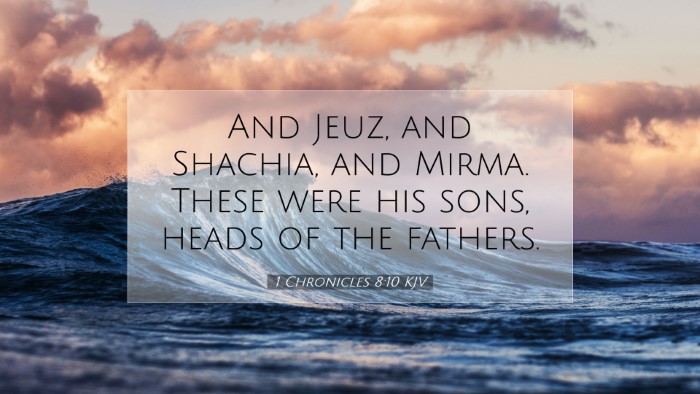 Picture 07 - 1 Chronicles 8:10 KJV Desktop Wallpaper - And Jeuz, and Shachia, and Mirma. These were his - Desktop Bible Verse Wallpaper