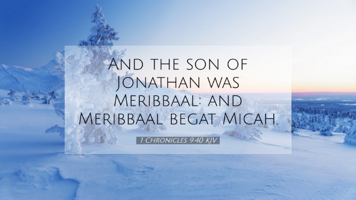 Picture 07 - 1 Chronicles 9:40 KJV Desktop Wallpaper - And the son of Jonathan was Meribbaal: and - Desktop Bible Verse Wallpaper