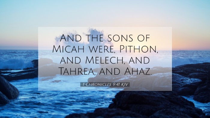 Picture 07 - 1 Chronicles 9:41 KJV Desktop Wallpaper - And the sons of Micah were, Pithon, and Melech, - Desktop Bible Verse Wallpaper