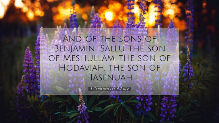 Picture 07 - 1 Chronicles 9:7 KJV Desktop Wallpaper - And of the sons of Benjamin; Sallu the son of - Desktop Bible Verse Wallpaper