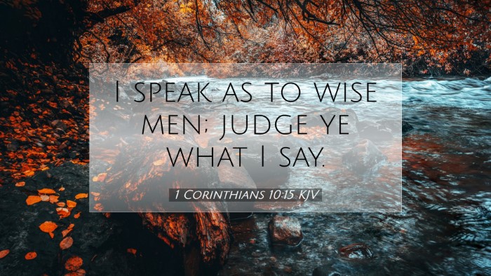 Picture 07 - 1 Corinthians 10:15 KJV Desktop Wallpaper - I speak as to wise men; judge ye what I - Desktop Bible Verse Wallpaper