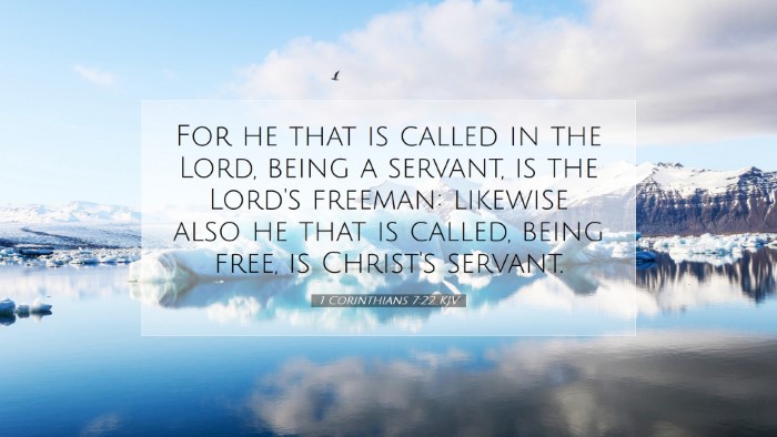 Picture 07 - 1 Corinthians 7:22 KJV Desktop Wallpaper - For he that is called in the Lord, being a - Desktop Bible Verse Wallpaper