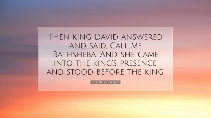 Picture 07 - 1 Kings 1:28 KJV Desktop Wallpaper - Then king David answered and said, Call me - Desktop Bible Verse Wallpaper