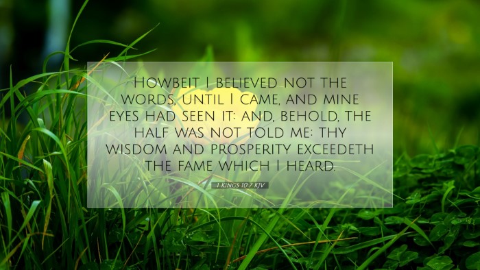 Picture 07 - 1 Kings 10:7 KJV Desktop Wallpaper - Howbeit I believed not the words, until I came, - Desktop Bible Verse Wallpaper
