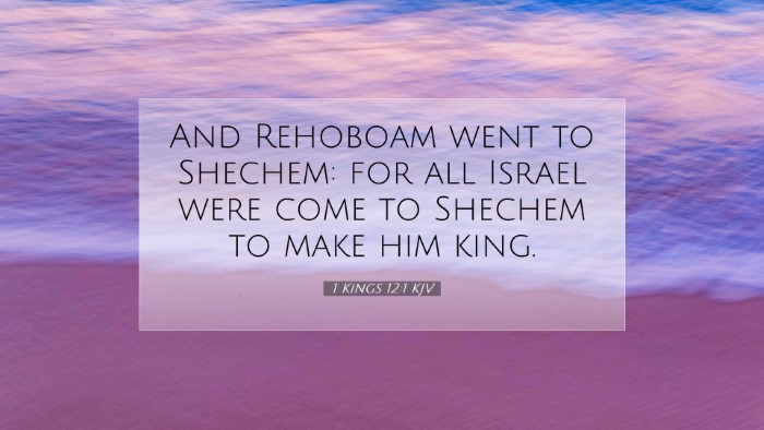 Picture 07 - 1 Kings 12:1 KJV Desktop Wallpaper - And Rehoboam went to Shechem: for all Israel were - Desktop Bible Verse Wallpaper
