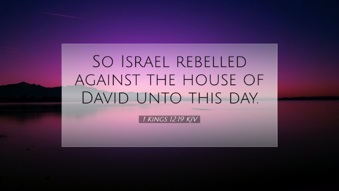 Picture 07 - 1 Kings 12:19 KJV Desktop Wallpaper - So Israel rebelled against the house of David - Desktop Bible Verse Wallpaper