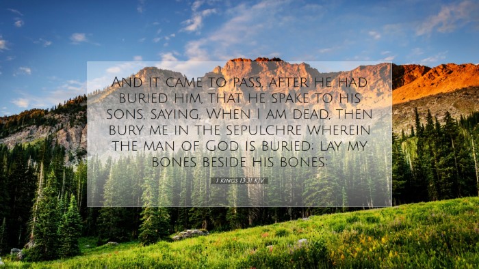 Picture 07 - 1 Kings 13:31 KJV Desktop Wallpaper - And it came to pass, after he had buried him, - Desktop Bible Verse Wallpaper