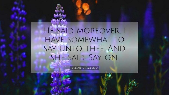 Picture 07 - 1 Kings 2:14 KJV Desktop Wallpaper - He said moreover, I have somewhat to say unto - Desktop Bible Verse Wallpaper
