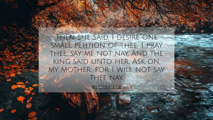 Picture 07 - 1 Kings 2:20 KJV Desktop Wallpaper - Then she said, I desire one small petition of - Desktop Bible Verse Wallpaper