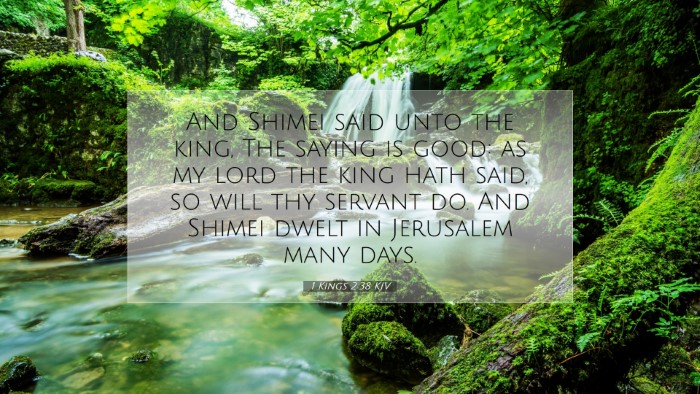 Picture 07 - 1 Kings 2:38 KJV Desktop Wallpaper - And Shimei said unto the king, The saying is - Desktop Bible Verse Wallpaper