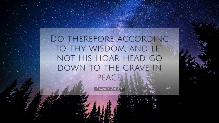 Picture 07 - 1 Kings 2:6 KJV Desktop Wallpaper - Do therefore according to thy wisdom, and let not - Desktop Bible Verse Wallpaper