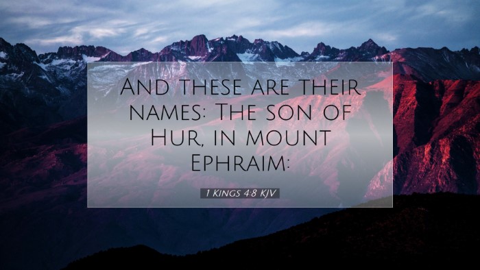 Picture 07 - 1 Kings 4:8 KJV Desktop Wallpaper - And these are their names: The son of Hur, in - Desktop Bible Verse Wallpaper