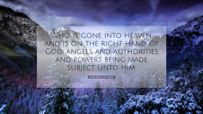 Picture 07 - 1 Peter 3:22 KJV Desktop Wallpaper - Who is gone into heaven, and is on the right hand - Desktop Bible Verse Wallpaper