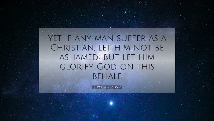 Picture 07 - 1 Peter 4:16 KJV Desktop Wallpaper - Yet if any man suffer as a Christian, let him not - Desktop Bible Verse Wallpaper