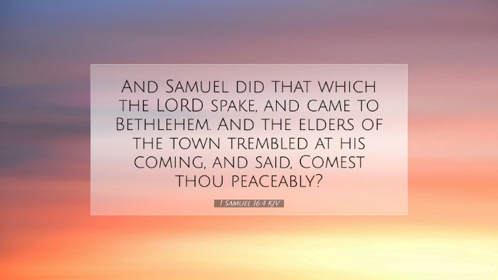 Picture 07 - 1 Samuel 16:4 KJV Desktop Wallpaper - And Samuel did that which the LORD spake, and - Desktop Bible Verse Wallpaper