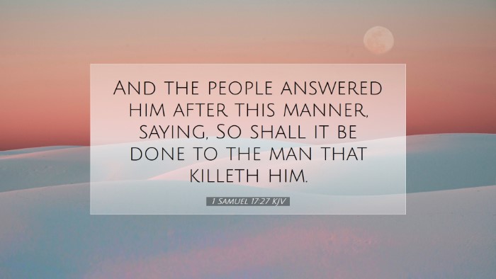 Picture 07 - 1 Samuel 17:27 KJV Desktop Wallpaper - And the people answered him after this manner, - Desktop Bible Verse Wallpaper