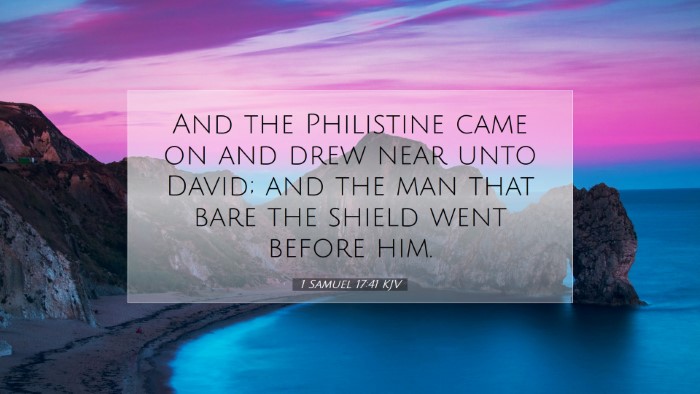 Picture 07 - 1 Samuel 17:41 KJV Desktop Wallpaper - And the Philistine came on and drew near unto - Desktop Bible Verse Wallpaper