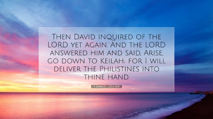 Picture 07 - 1 Samuel 23:4 KJV Desktop Wallpaper - Then David inquired of the LORD yet again. And - Desktop Bible Verse Wallpaper