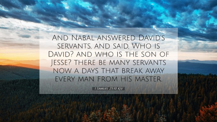 Picture 07 - 1 Samuel 25:10 KJV Desktop Wallpaper - And Nabal answered David's servants, and said, - Desktop Bible Verse Wallpaper