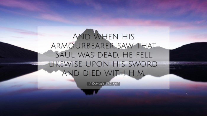 Picture 07 - 1 Samuel 31:5 KJV Desktop Wallpaper - And when his armourbearer saw that Saul was dead, - Desktop Bible Verse Wallpaper