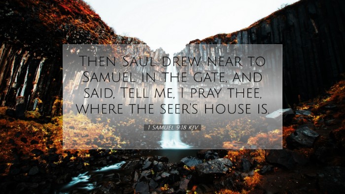 Picture 07 - 1 Samuel 9:18 KJV Desktop Wallpaper - Then Saul drew near to Samuel in the gate, and - Desktop Bible Verse Wallpaper