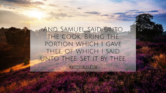 Picture 07 - 1 Samuel 9:23 KJV Desktop Wallpaper - And Samuel said unto the cook, Bring the portion - Desktop Bible Verse Wallpaper